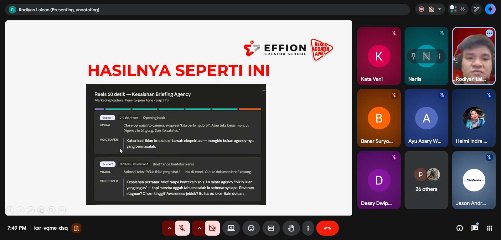 Dokumentasi webinar Effion 2
