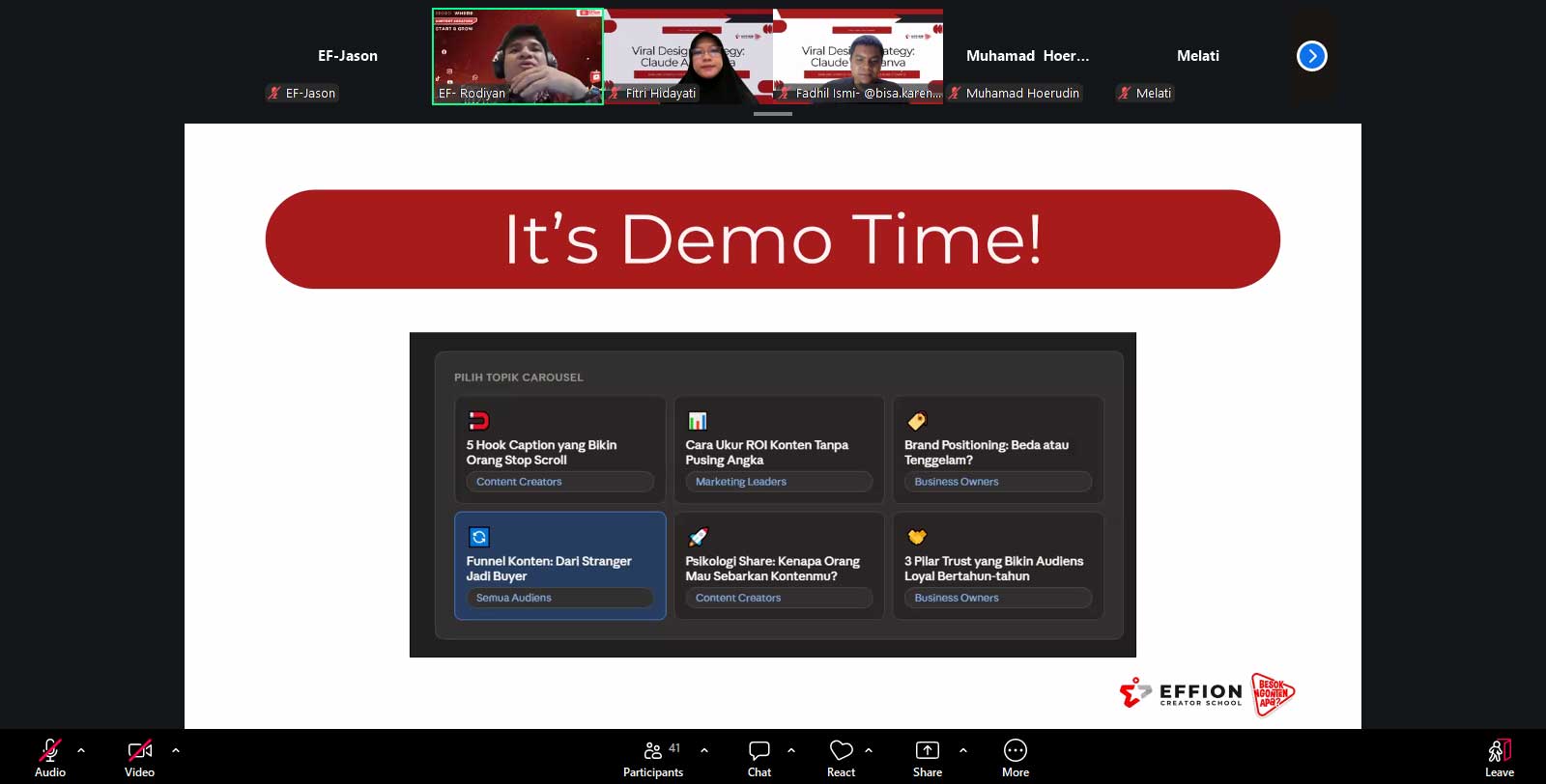 Dokumentasi webinar Effion 4