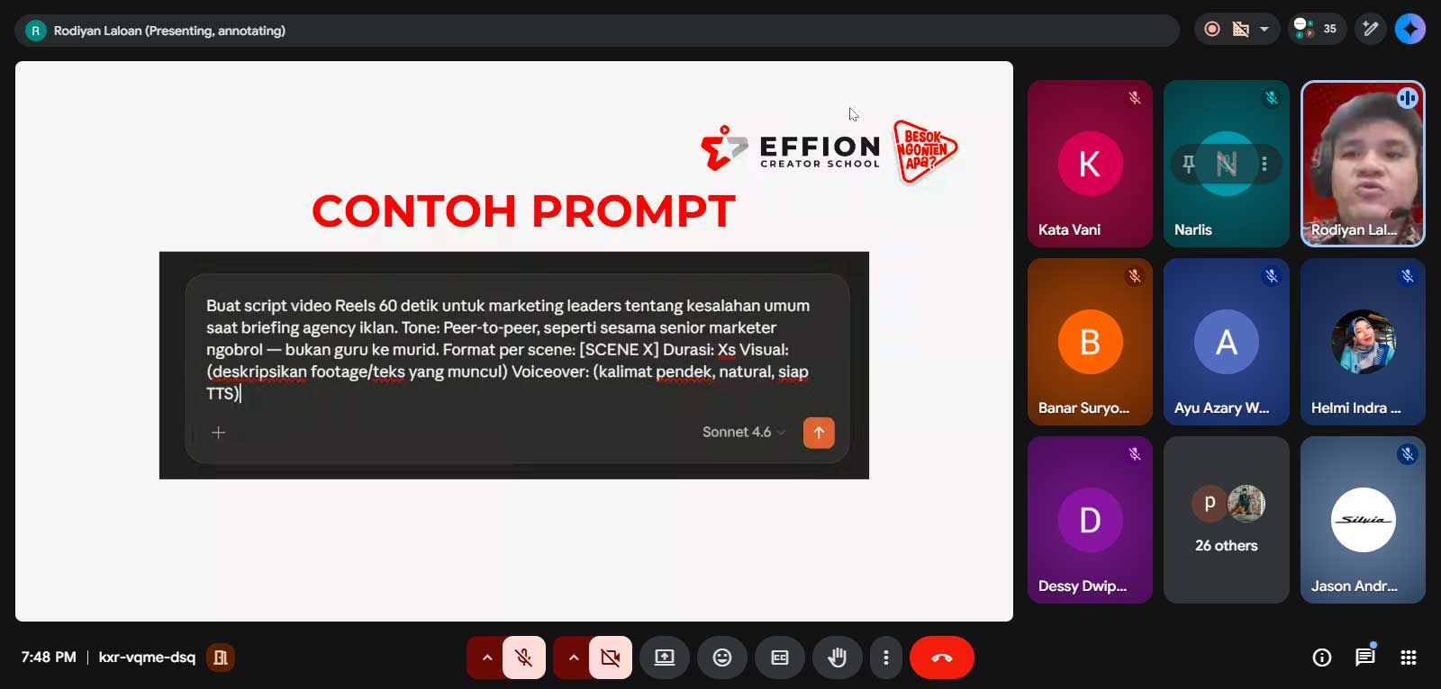 Dokumentasi webinar Effion 6